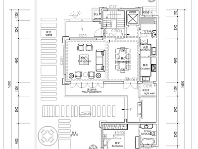 现代新中式别墅建筑 新中式合院别墅 合院别墅户型方案 220合院户型 创新合院户型 施工图