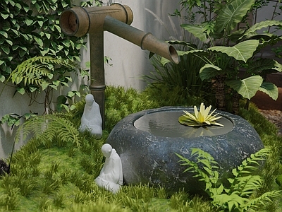 现代禅意枯山水 景观小品 植物景观