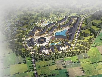 新中式现代民宿建筑 民宿建筑 康养中心 疗养中心 酒店 特色民宿