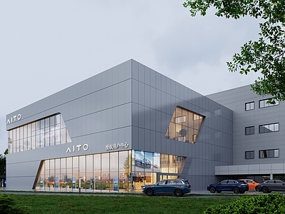 现代别墅外观 现代汽车4S店 问界4S店 4S店