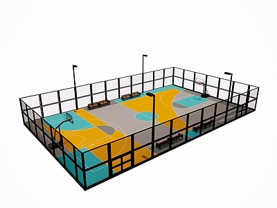 现代篮球场 户外篮球场
