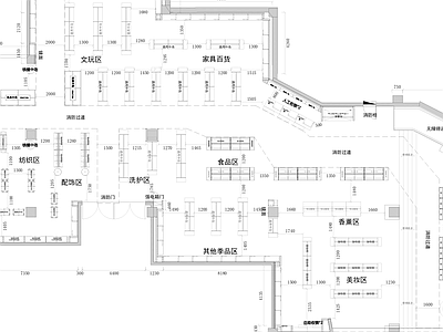 现代超市 零食店 超市 商城 平面图