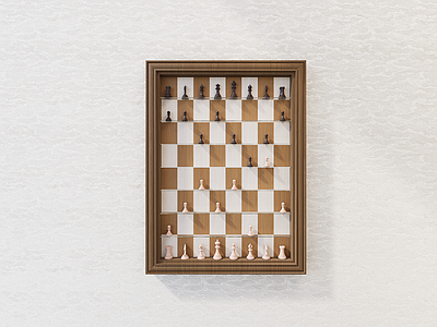 现代意式艺术装置 3D立体挂画 国际象棋挂件 墙饰 网红打卡 室内艺术装置