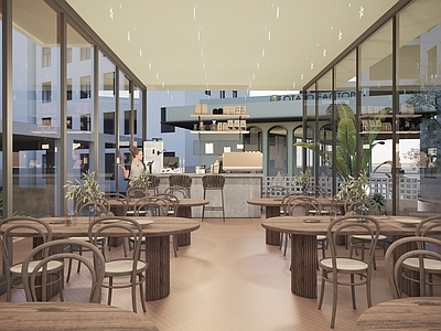 简约现代咖啡厅 户外咖啡店 咖啡店软装设计