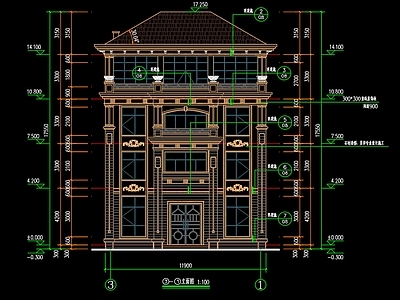欧式别墅建筑 简欧别墅 施工图