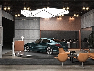 现代汽车展厅 汽车展厅 4S店 高端接待区