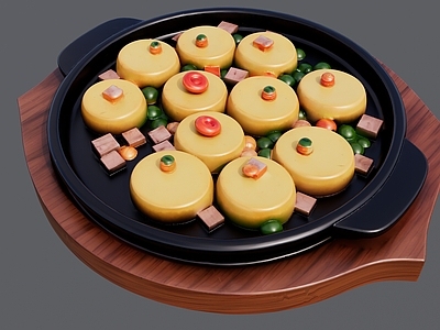 现代其他摆件 铁板豆腐菜品