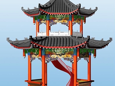 其他古建筑 仿古亭 双层六角亭 仿古双层亭 仿古景观亭 施工图