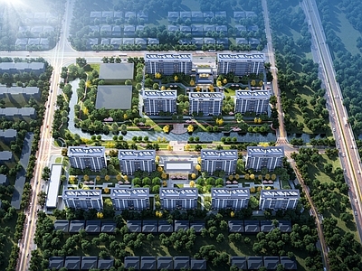 现代鸟瞰规划 住宅鸟瞰