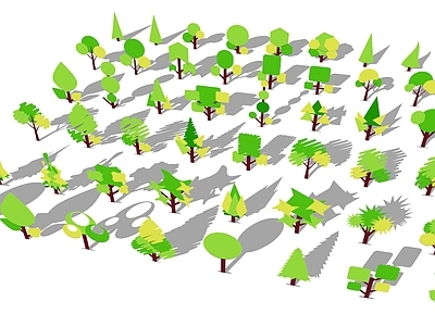 乔木 2D手绘植物 2D分析图 2D概念图 2D卡通 2D景观树