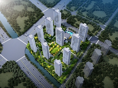 现代鸟瞰规划 住宅鸟瞰