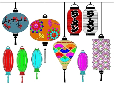 日式灯具图库 日式灯笼 施工图