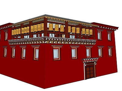 中式禅意寺庙建筑 藏式寺庙 藏式建筑