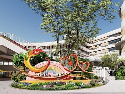 现代景观导视 校园 美陈 雕塑 标识牌