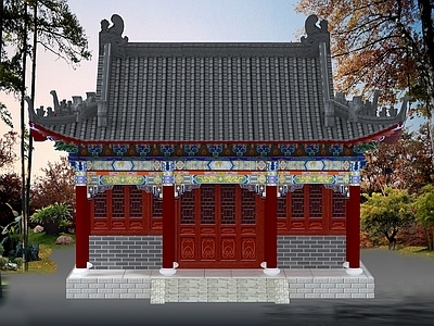 复古中古古建 仿古殿 三门殿 观音殿 天王殿 仿古三门殿