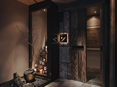 侘寂中古酒吧 诧寂风 酒吧 门头 景观