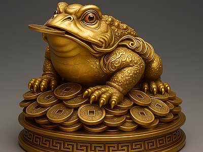 现代新中式其他摆件 金蟾 招财 金蟾雕塑