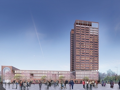 现代其他商业建筑 红砖沿街商业配套