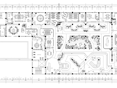 现代开放办公室 3000平方公室 会所 施工图