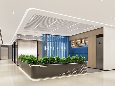 现代简约办公走廊 办公室中庭 办公室休息区 办公室走廊 办公室过道 茶水间