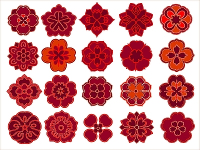 现代花 花朵 施工图