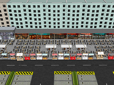 现代商业综合体景观 夜市