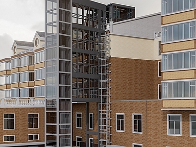 现代电梯 老旧小区 老旧小区改造 老旧小区加装电梯 户外电梯 加装电梯