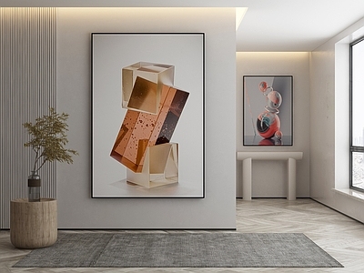 现代侘寂挂画 油画 书房挂画 茶室挂画 客厅挂画 玄关挂画