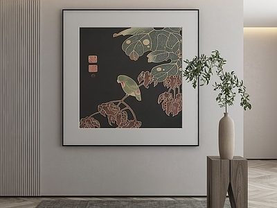 新中式侘寂挂画 油画 书房挂画 茶室挂画 客厅挂画 玄关挂画