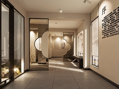 现代新中式其他文化空间 画展 画室 架空层 文化空间 室内