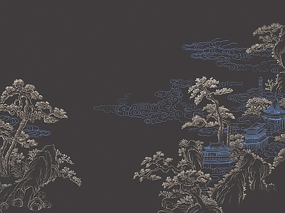 现代新中式其它墙面 艺术墙面 墙绘 中式画 中式墙板 中式墙纸