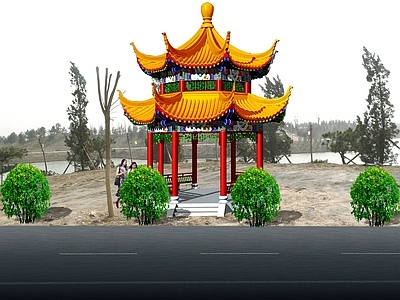 仿古建筑 重檐八角亭 仿古八角亭 仿古重檐亭 仿古二层亭 施工图