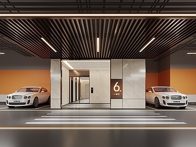 现代简约室内停车场 光厅
