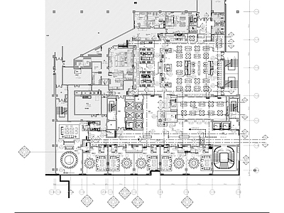 现代自助餐厅 自助餐中餐包房 施工图