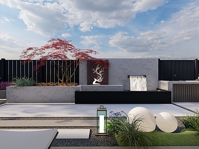 现代植物组合 现代庭院