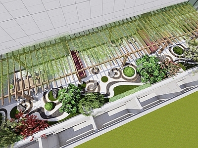 现代新中式教育校园景观 校园 办公 休闲 屋顶花园