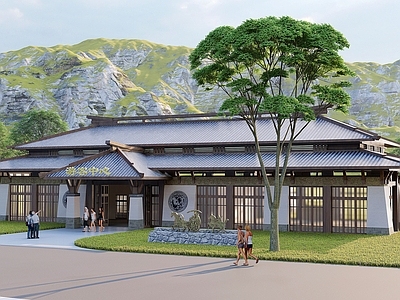 中式风格建筑 游客接待中心 三国建筑