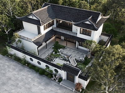 新中式乡村民房 现代中式自建房