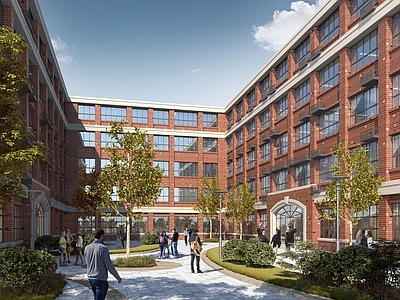 简欧简约学校建筑 红砖风技校教学楼 英伦风格教学楼 施工图