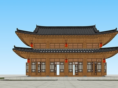中式古建筑 延边民居 朝鲜族建筑 韩屋 重檐歇山
