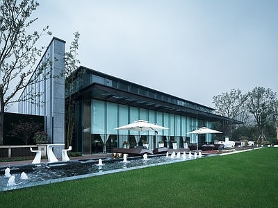 现代售楼处建筑 示范区 售楼处 示范区场景