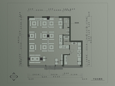 现代火锅店 火锅串串餐饮店 平立面图 施工图