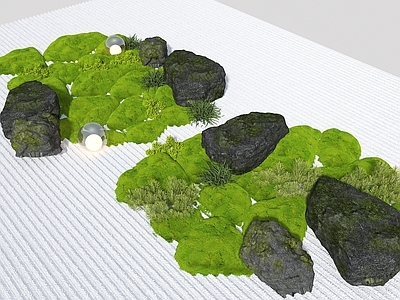 现代新中式其他局部景观 室内景观 植物堆 植物景观造景 室内苔藓景观 庭院景观