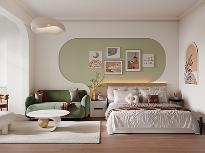 奶油现代公寓 一字型公寓