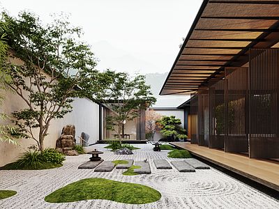 日式现代阳台 日式露台