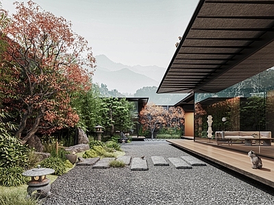 日式现代阳台 日式露台