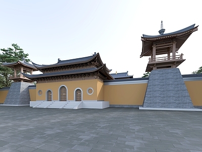 现代歇山屋面 寺庙 古寺