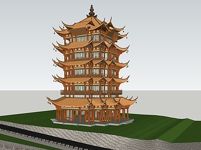 中式新中式古建筑 越王楼 中式古建筑 中式楼阁