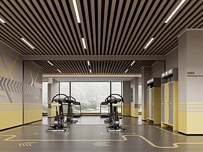 现代健身房 现代架空层健身房