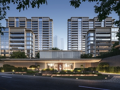 现代售楼处建筑 现代示范区会所